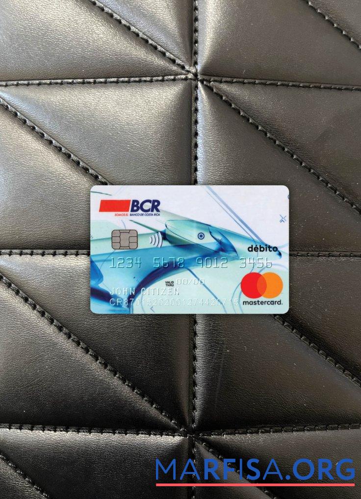 Downloadable Costa Rica The Bank of Costa Rica mastercard debit version 2 photolook front download for verification